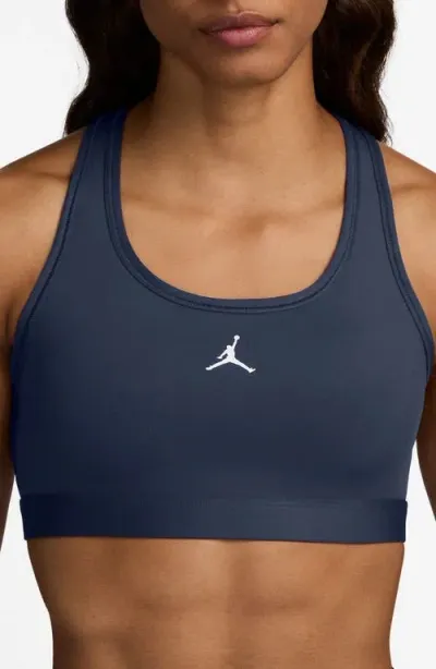 Jordan Jumpman Dri-fit Padded Sports Bra In Midnight Navy/white