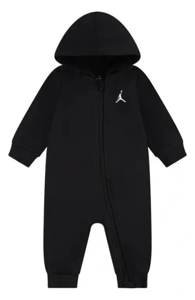 Jordan Babies'  Jumpman Hooded French Terry Romper In Black