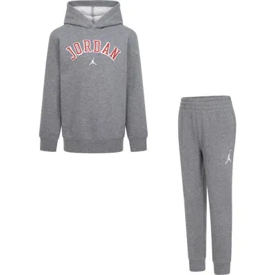 Jordan Kids' Arch Logo Hoodie & Joggers Set In Carbon Heather