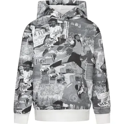 Jordan Kids' Brooklyn Print Pullover Hoodie In Grey