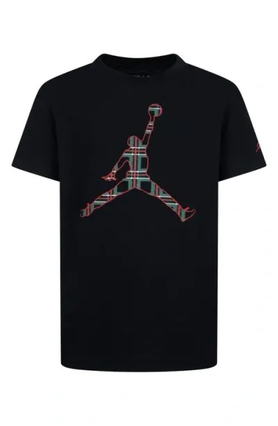 Jordan Kids' Jumpman Plaid Graphic T-shirt In Black