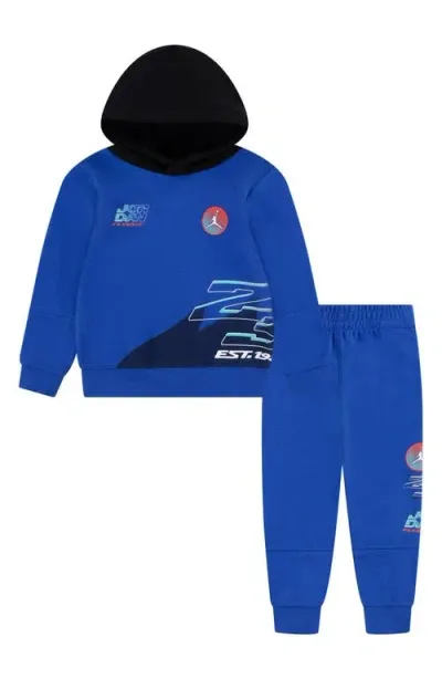 Jordan Kids' Moto Hoodie & Joggers Set In Hyper Royal