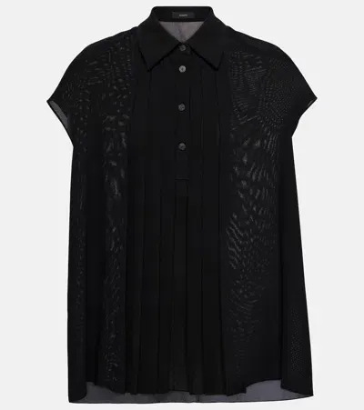 Joseph Antin Pleated Blouse In Black