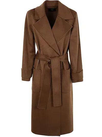 Joseph Arline Coat Dbl Face Cashmere In Arabica