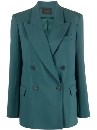 Joseph Jaden Double-breasted Blazer In Dark Teal