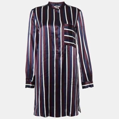 Pre-owned Joseph Multicolor Satin College Stripe Blouse S