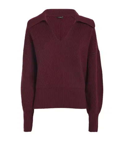 Joseph Wool-cashmere-silk Cardigan-stitch Sweater In Red