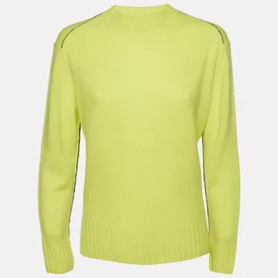 Pre-owned Joseph Yellow Cashmere Round Neck Sweater Xs