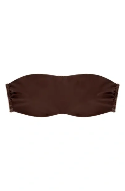 Journelle Estelle Mixed Media Bandeau In Chocolat