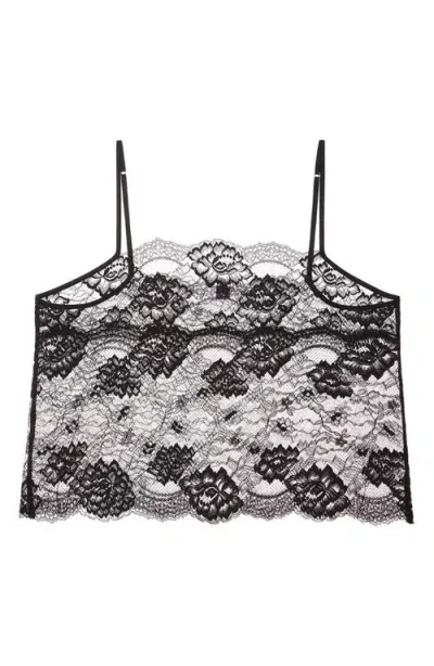 Journelle Isabel Modern Lace Crop Camisole In Noir