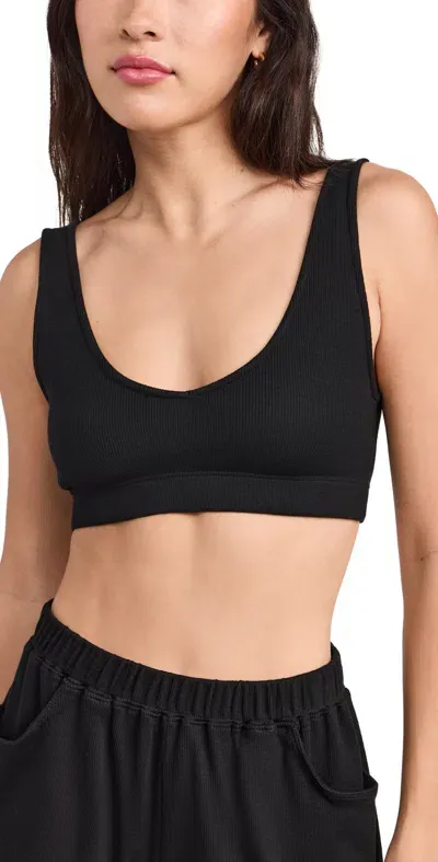 Journelle Ribbed Jersey Bralette Black