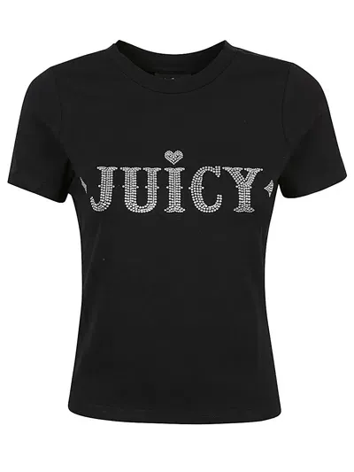 Juicy Couture Logo Cotton T Shirt In Black