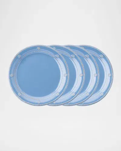 Juliska Berry & Thread Melamine Dessert/salad Plates, Set Of 4 In Chambray