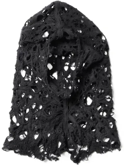 Julius Distressed-effect Balaclava In Black