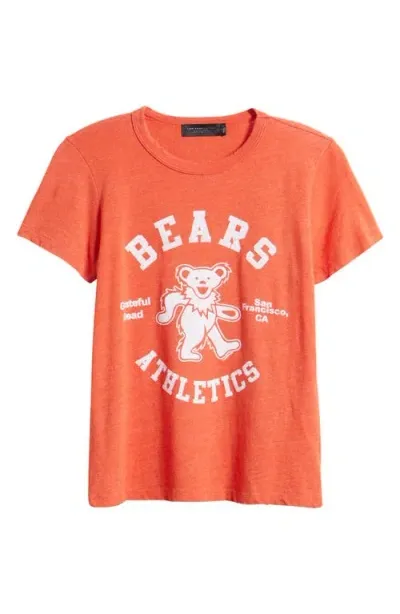 Junk Food Bears Athletics Cotton Graphic T-shirt In Tiger Lily