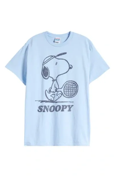 Junk Food Snoopy Tennis Graphic T-shirt In Light Blue