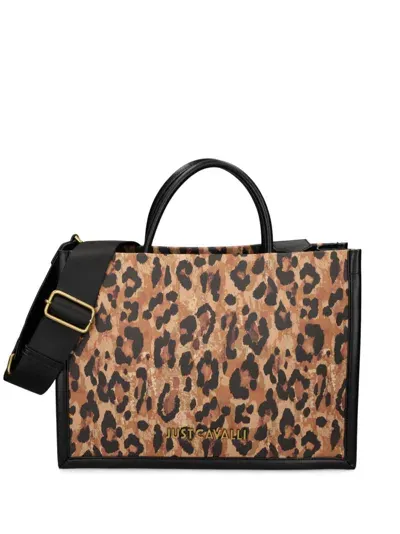 Just Cavalli Leopard-print Tote Bag In 褐色