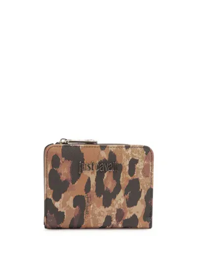 Just Cavalli Leopard-print Wallet In Brown