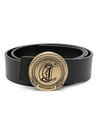 Just Cavalli Logo-buckle Belt In Black