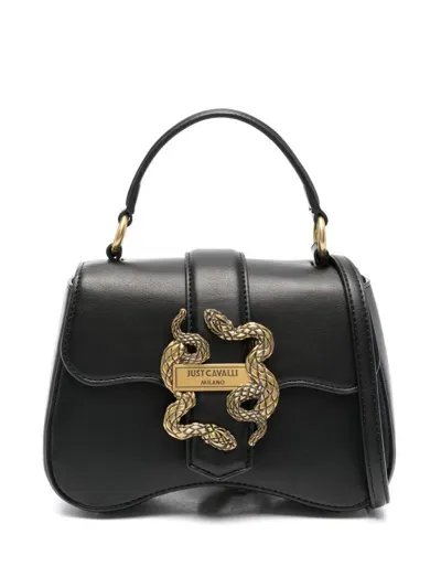 Just Cavalli Handtasche Mit Logo-schnalle In Schwarz