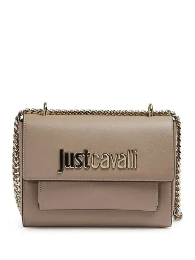 Just Cavalli Logo-lettering Crossbody Bag In Yellow