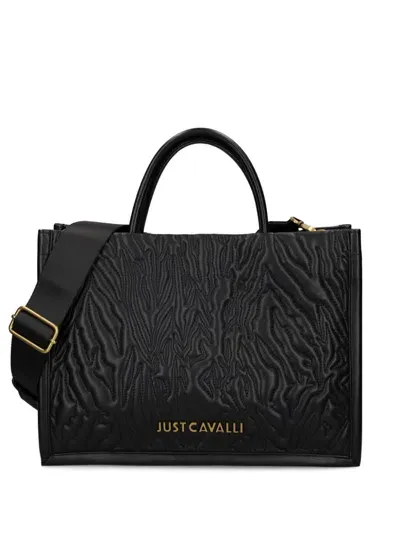 Just Cavalli Logo-lettering Tote Bag In Black