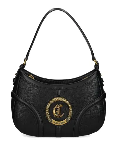 Just Cavalli Logo-plaque Top-zip Shoulder Bag In Black