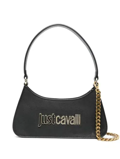 Just Cavalli Logo-plaque Tote Bag In Black