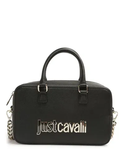 Just Cavalli Logo-plaque Tote Bag In Black