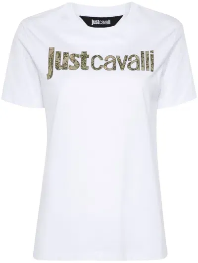 Just Cavalli Kids' Logo-print T-shirt In White