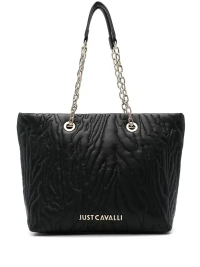 Just Cavalli Quilted Tote Bag In Black