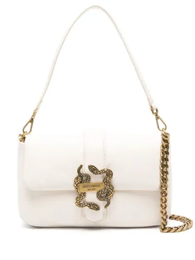 Just Cavalli Snake-appliqué Crossbody Bag In Neutrals