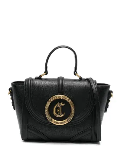 Just Cavalli Snake-appliqué Tote Bag In Black