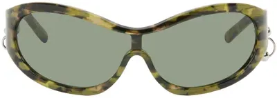 Justine Clenquet Green Jenny Camo Sunglasses