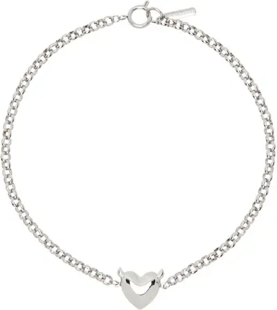 Justine Clenquet Silver Devil Necklace In Palladium