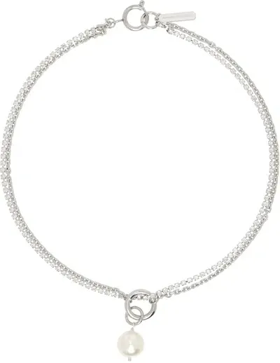 Justine Clenquet Silver Laura Necklace In Palladium