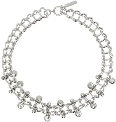 Justine Clenquet Silver Mindy Crystal Choker In Palladium