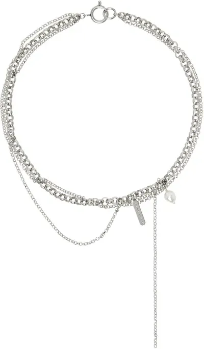 Justine Clenquet Silver Richie Necklace In Palladium