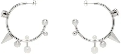 Justine Clenquet Silver Sade Earrings In Pearl