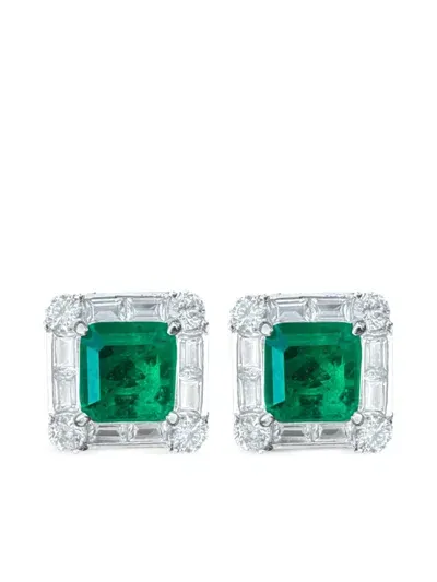 Juwelina Paris Emerald Gaia Earrings In 绿色