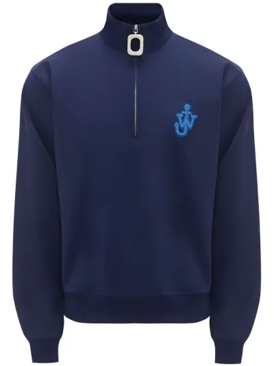 Jw Anderson Jw Sweatshirt Mit Logo-applikation In Blue