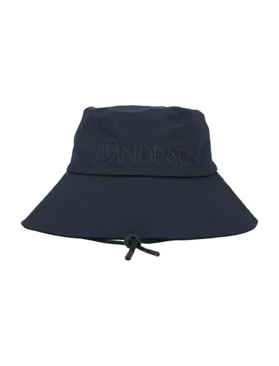 Jw Anderson J.w. Anderson Logo Bucket Hat In Navy