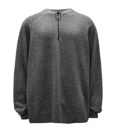 Jw Anderson Merino Embellished Sweater In Gris