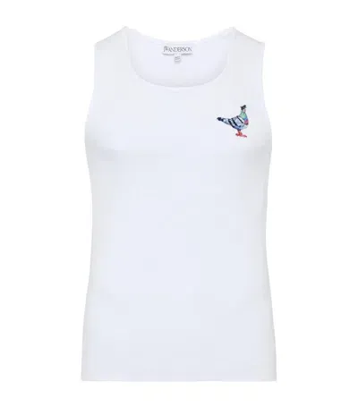 Jw Anderson Pigeon Jersey Tank Top In 001 White