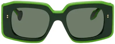 Jw Anderson Ssense Exclusive Green Bumper Sunglasses In 575