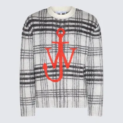 Jw Anderson White, Black And Orange Wool Blend Jumper