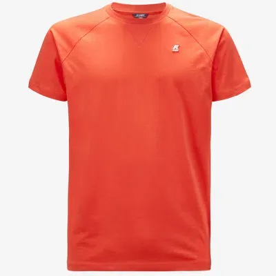 K-way Elliot Kway Tshirt In Cotton With Logo In Orange