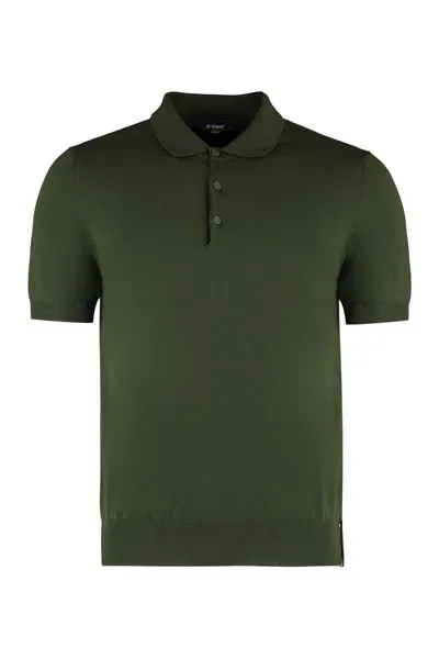 K-way Pleyne Knitted Cotton Polo Shirt In Green