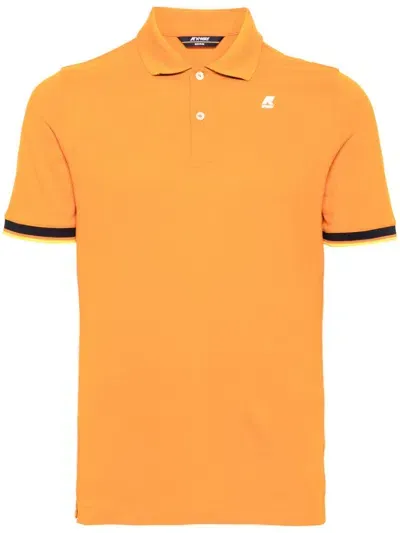 K-way Polo Shirt With Logo In Orange