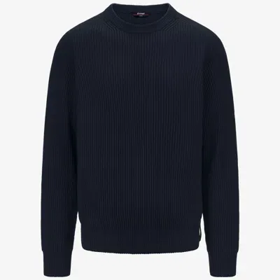 K-way Verin Sweater In Merino Wool Blend In Blue Depth